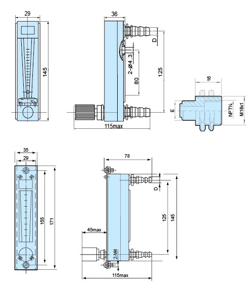DK800S-3、DK800S-4、DK800S-6 玻璃轉(zhuǎn)子流量計